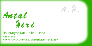 antal hiri business card